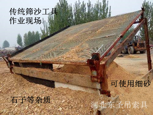 傳統(tǒng)篩沙工具使用現(xiàn)場(chǎng),低效且細(xì)砂質(zhì)量差